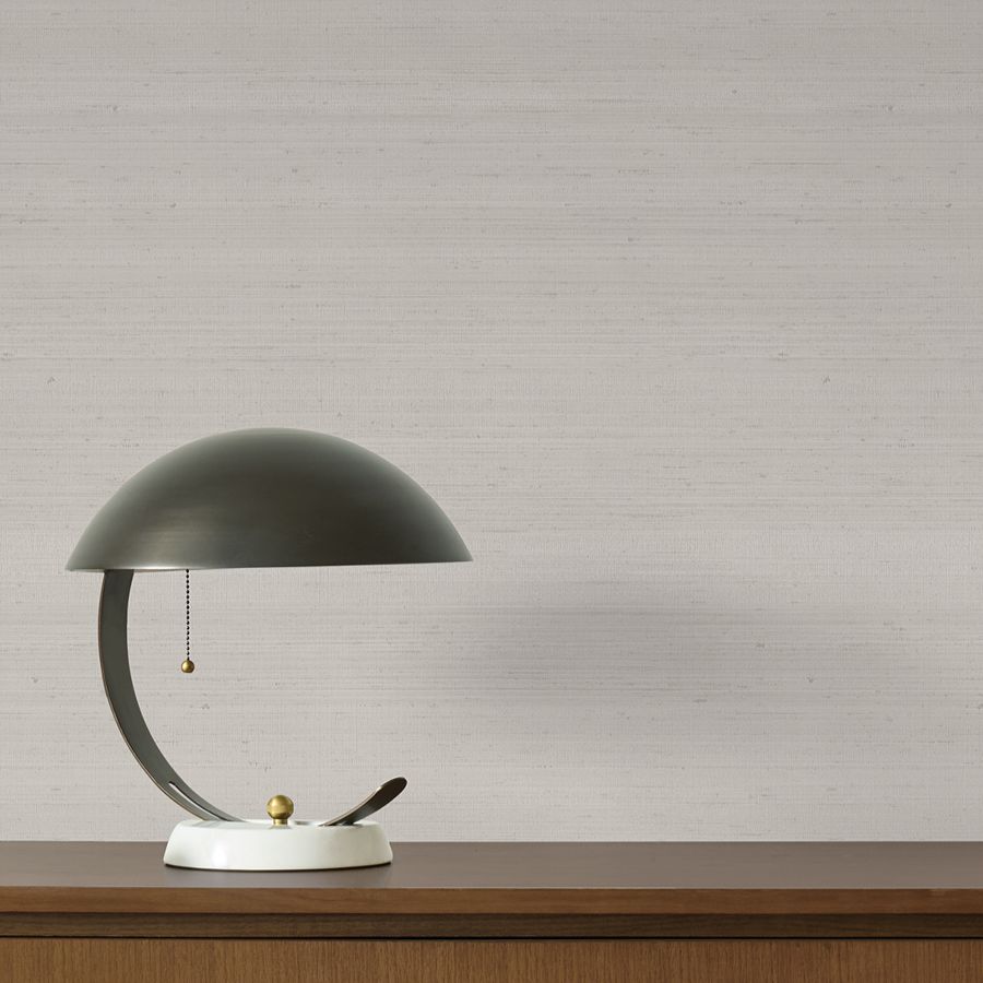 Fine Silk Light Grey Faux Fabric Wallpaper - detail room view - York Wallcoverings 4228-84135 - York Wallcoverings Wallpaper