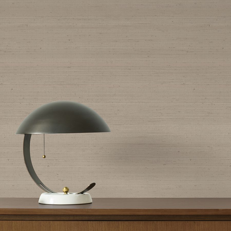 Fine Silk Light Brown Faux Fabric Wallpaper - detail room view - York Wallcoverings 4228-84136 - York Wallcoverings Wallpaper