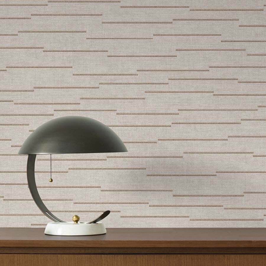 Latitude Beige Striated Wallpaper - detail room view - York Wallcoverings 4228-84142 - York Wallcoverings Wallpaper