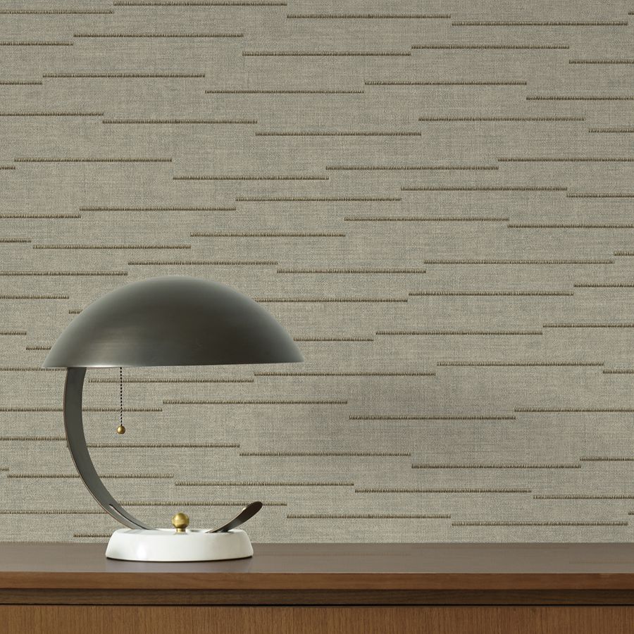 Latitude Neutral Striated Wallpaper - detail room view - York Wallcoverings 4228-84143 - York Wallcoverings Wallpaper