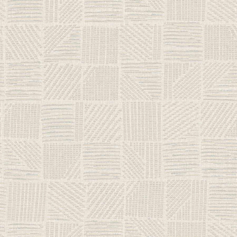 Chiseled Patchwork Beige Faux Fabric Wallpaper - York Wallcoverings 4228-84153 - York Wallcoverings Wallpaper
