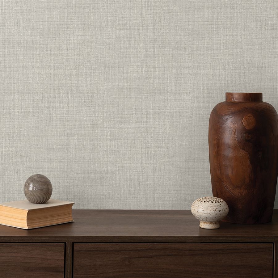Georgette Beige Faux Fabric Wallpaper - room view - York Wallcoverings 4228-84154 - York Wallcoverings Wallpaper