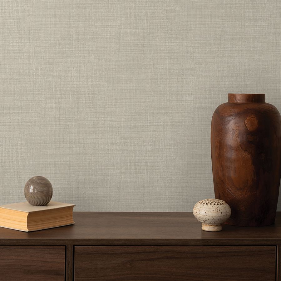 Georgette Light Brown Faux Fabric Wallpaper - room view - York Wallcoverings 4228-84156 - York Wallcoverings Wallpaper
