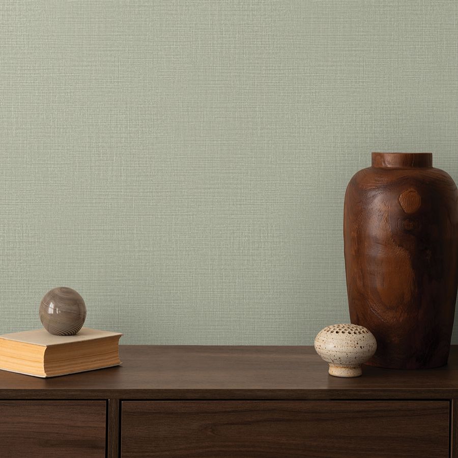 Georgette Moss Faux Fabric Wallpaper - room view - York Wallcoverings 4228-84158 - York Wallcoverings Wallpaper