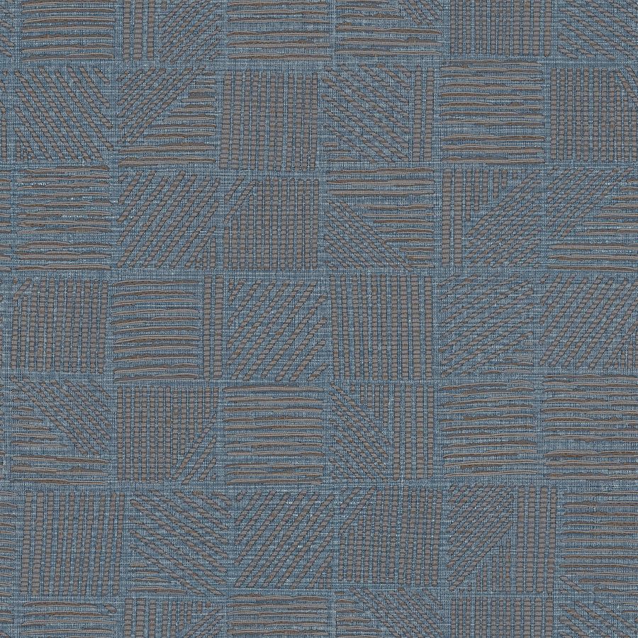Chiseled Patchwork Sapphire Faux Fabric Wallpaper - York Wallcoverings 4228-84161 - York Wallcoverings Wallpaper