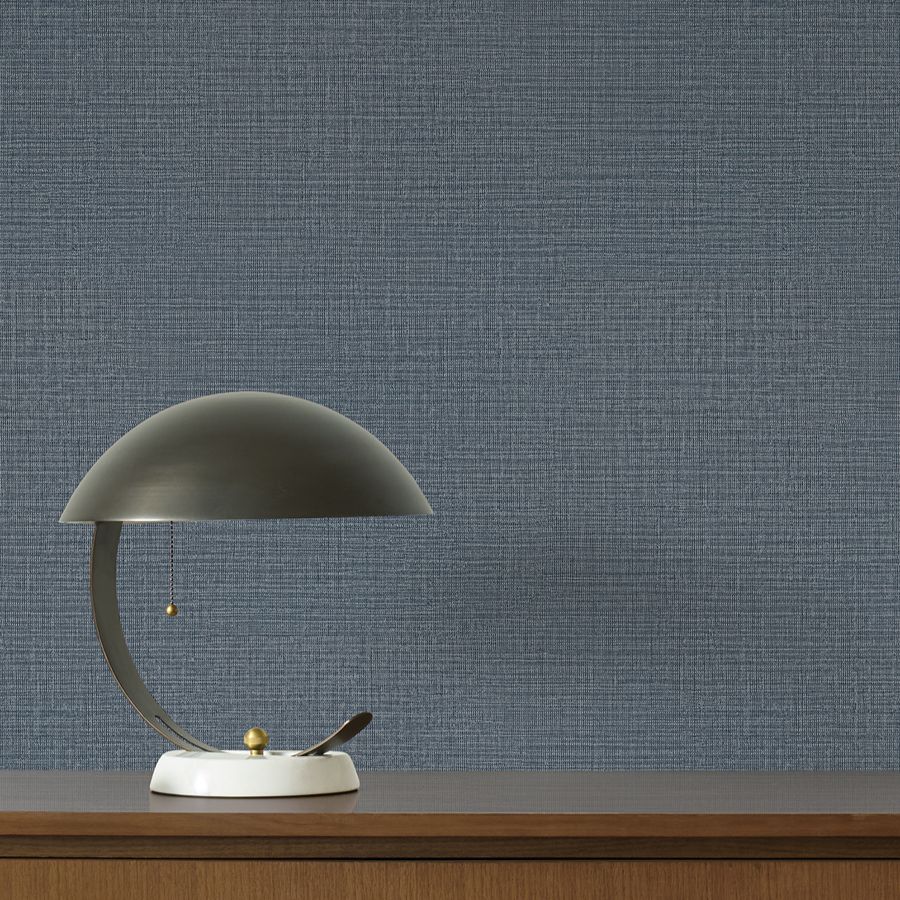 Georgette Sapphire Faux Fabric Wallpaper - detail room view - York Wallcoverings 4228-84163 - York Wallcoverings Wallpaper
