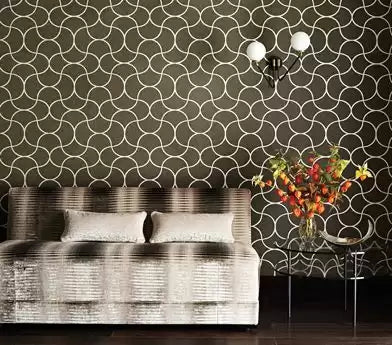 Mansard Cavatino Ivory/White/Mica - Osborne & Little - W6584-03 Wallcovering
