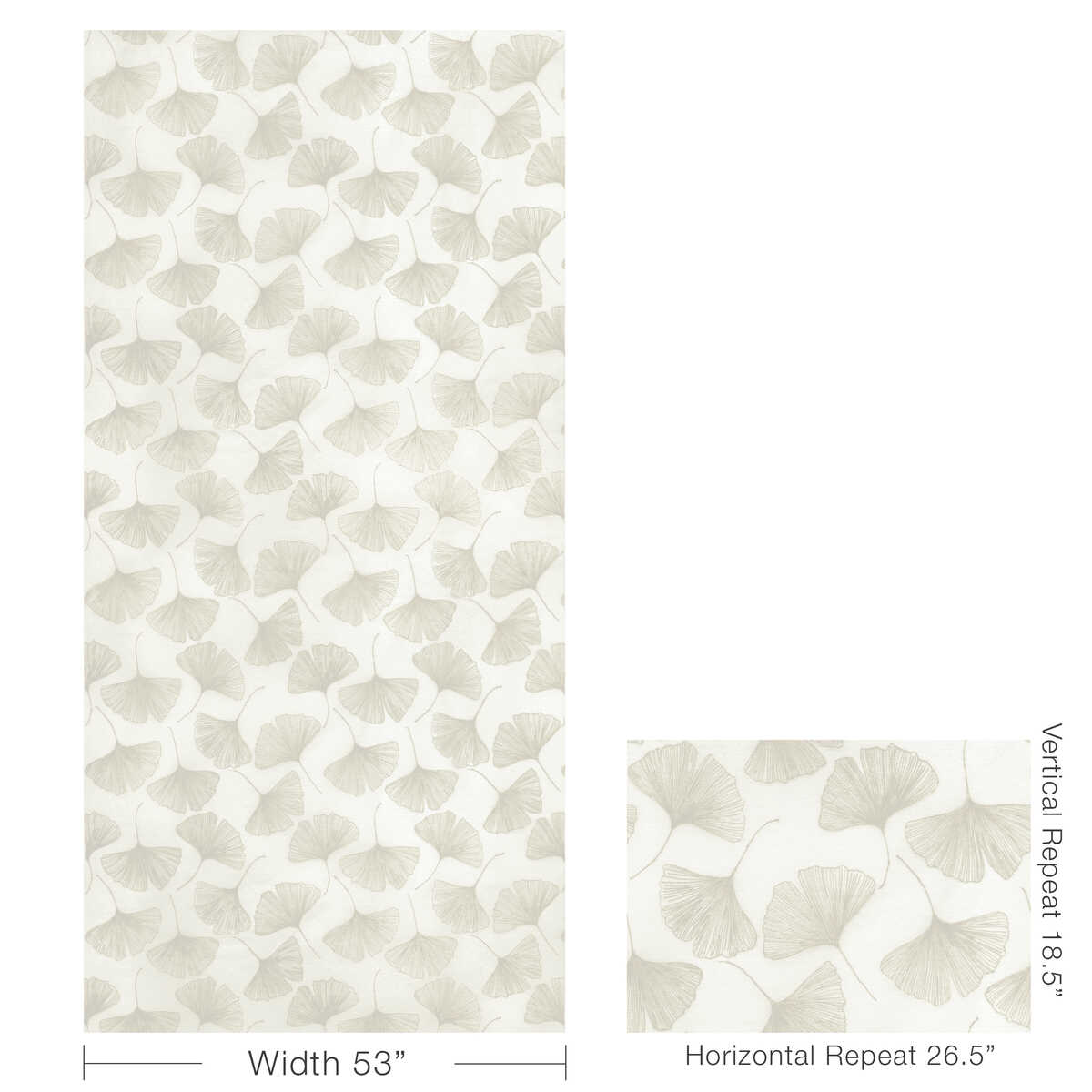 Gingko Leaf - Platinum - KRAVET COUTURE Fabric