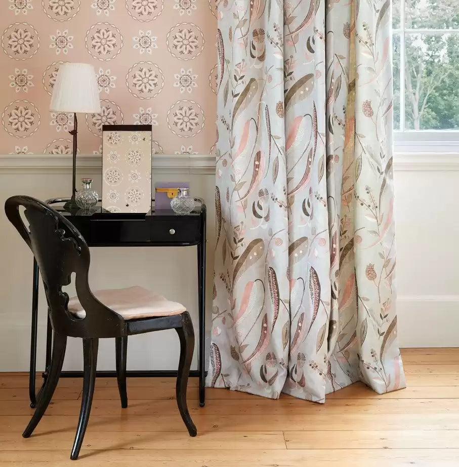 Les Indiennes Colbert Coral/Aqua - Nina Campbell - NCF4334-01 Fabric