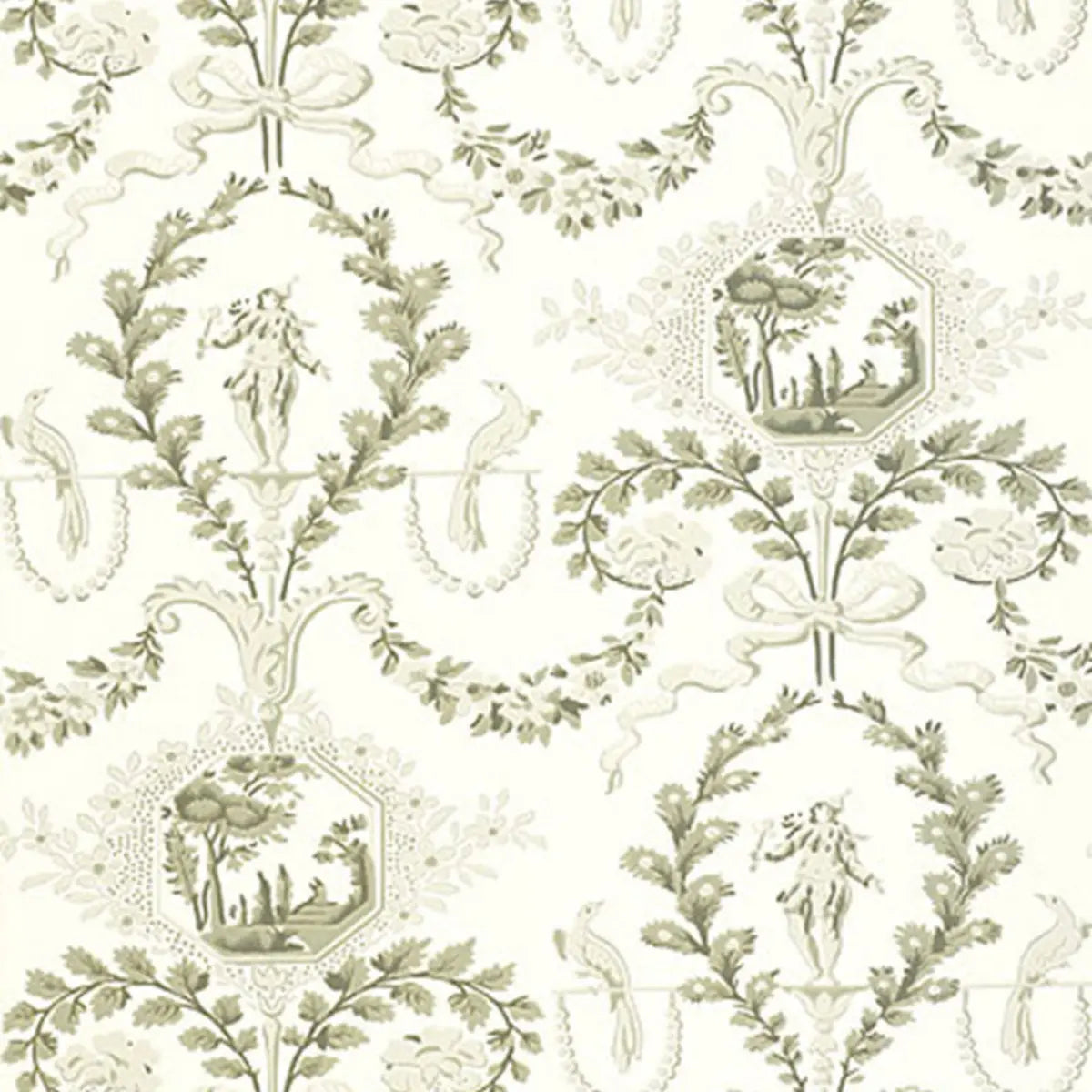 Jester Arabesque - Grisaille - Schumacher 5004110 Wallcovering - Schumacher Wallpaper