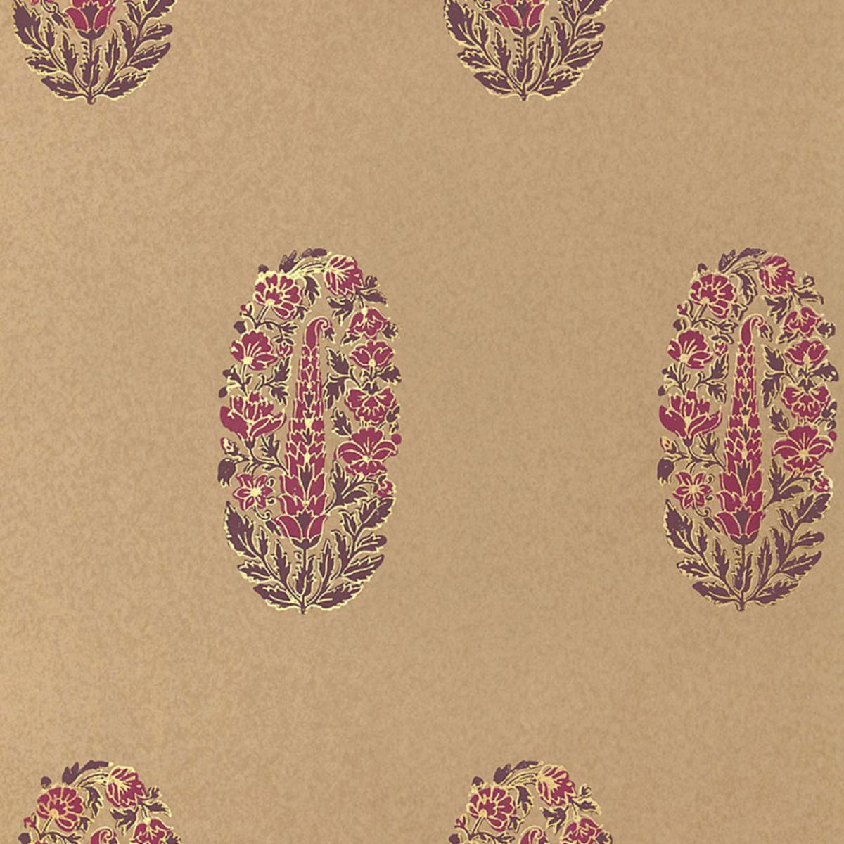 Askandra Flower - Aubergine & Cerise - Schumacher 5005313 Wallcovering