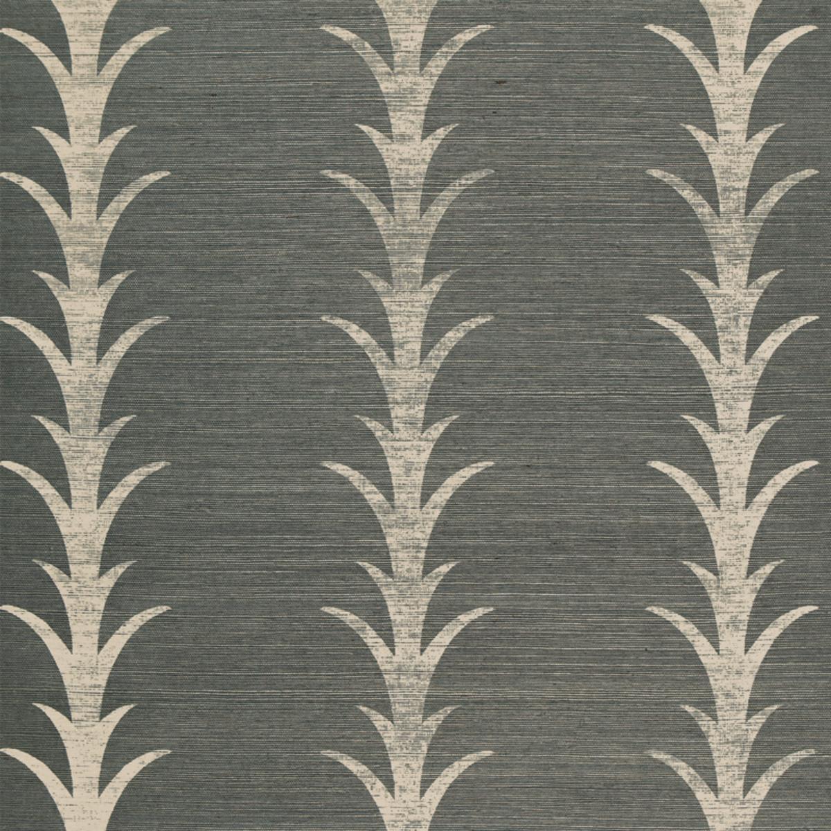 Acanthus Stripe Sisal - Shadow - Schumacher 5006050 Wallcovering - Schumacher Wallpaper