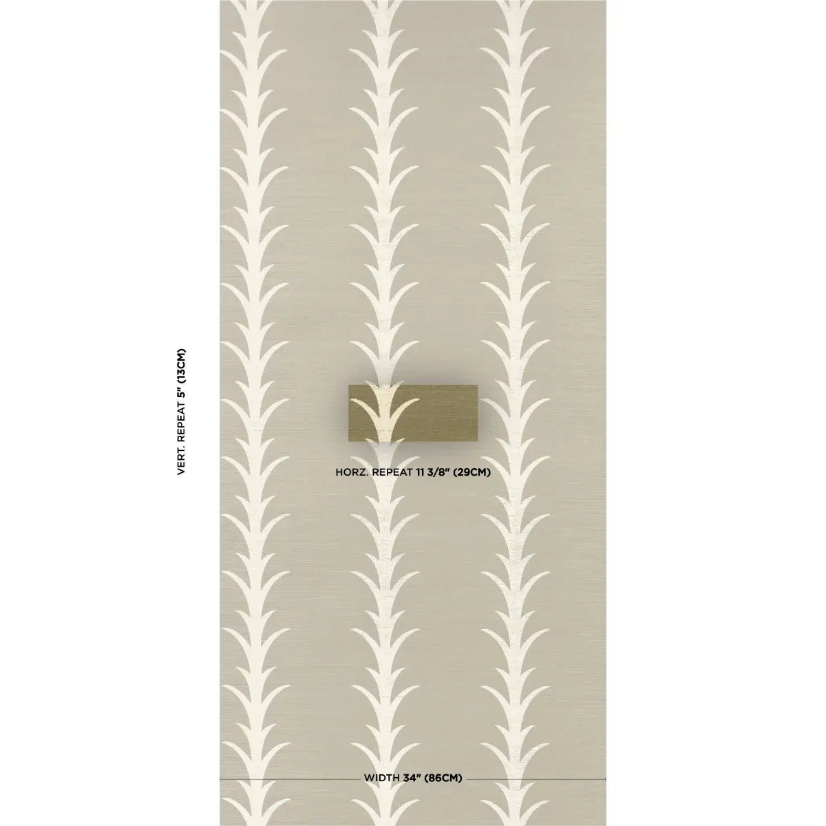 Acanthus Stripe Sisal - Juniper - Schumacher 5006057 Wallcovering
