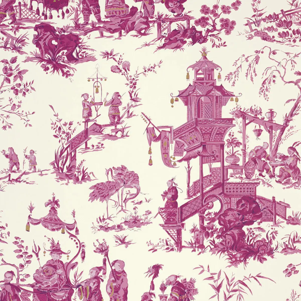 Chinois - Peony - Schumacher 5007001 Wallcovering - Schumacher Wallpaper