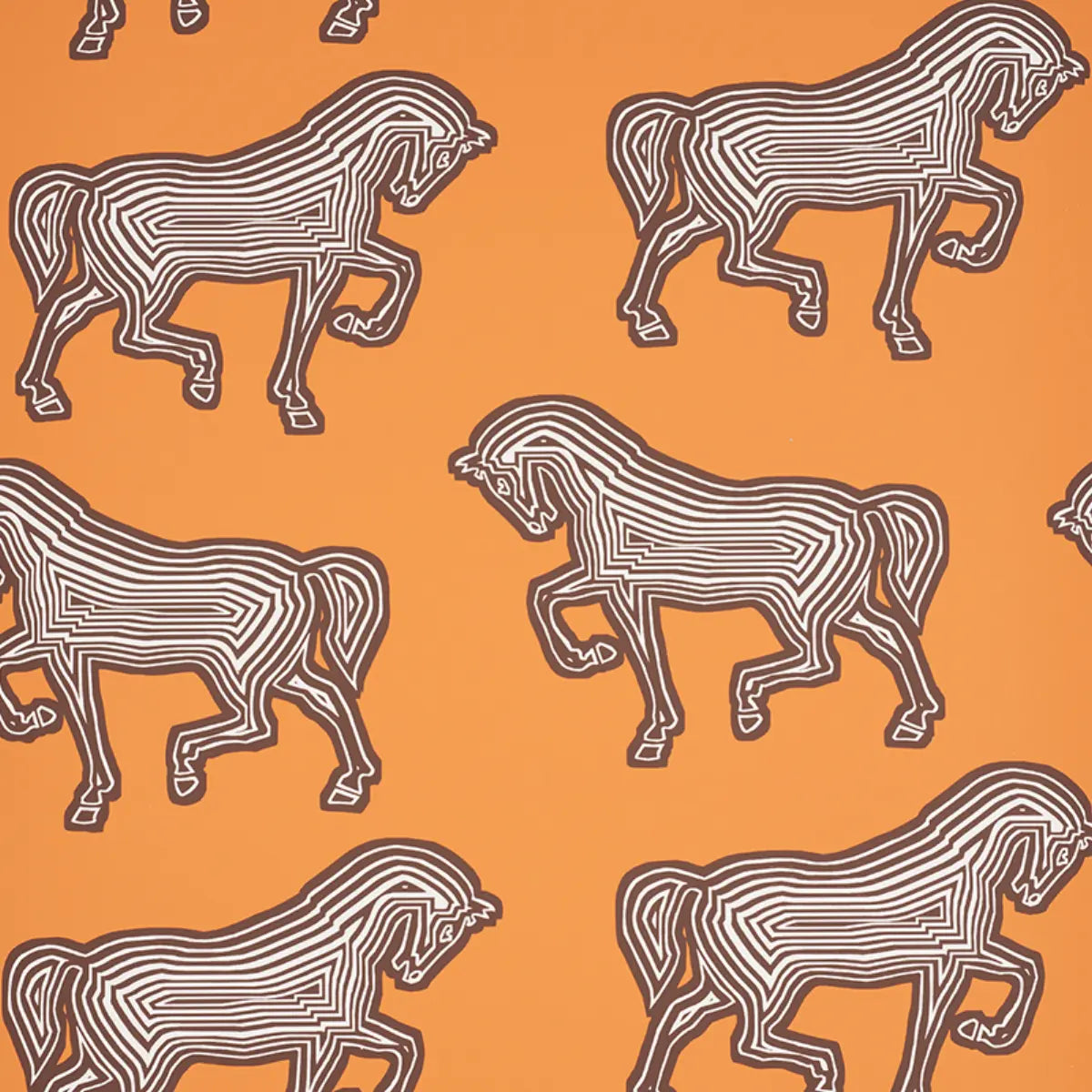Faubourg - Orange - Schumacher 5007091 Wallcovering - Schumacher Wallpaper