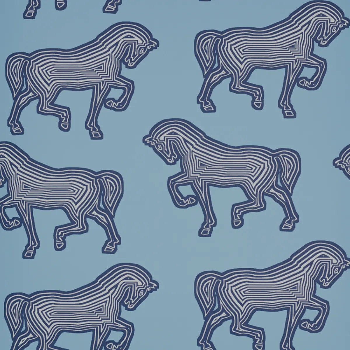 Faubourg - Blue - Schumacher 5007092 Wallcovering - Schumacher Wallpaper