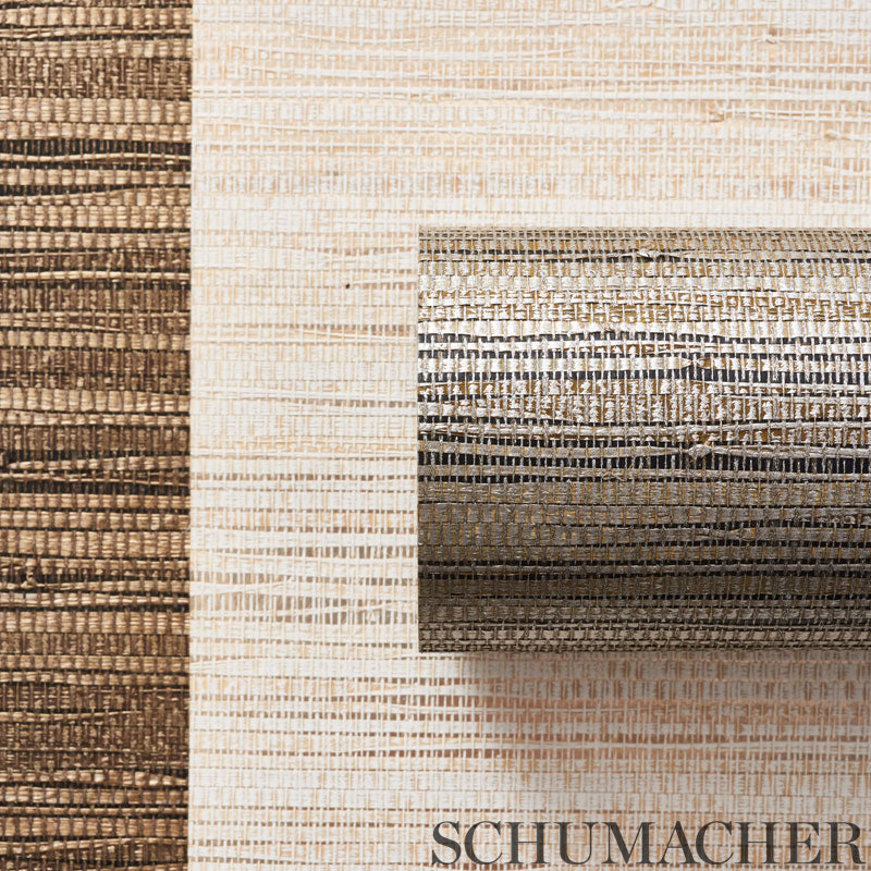 Burnished Raffia Burnished Ivory wallpaper by Schumacher, 5007820 — view 3 - Schumacher Wallpaper