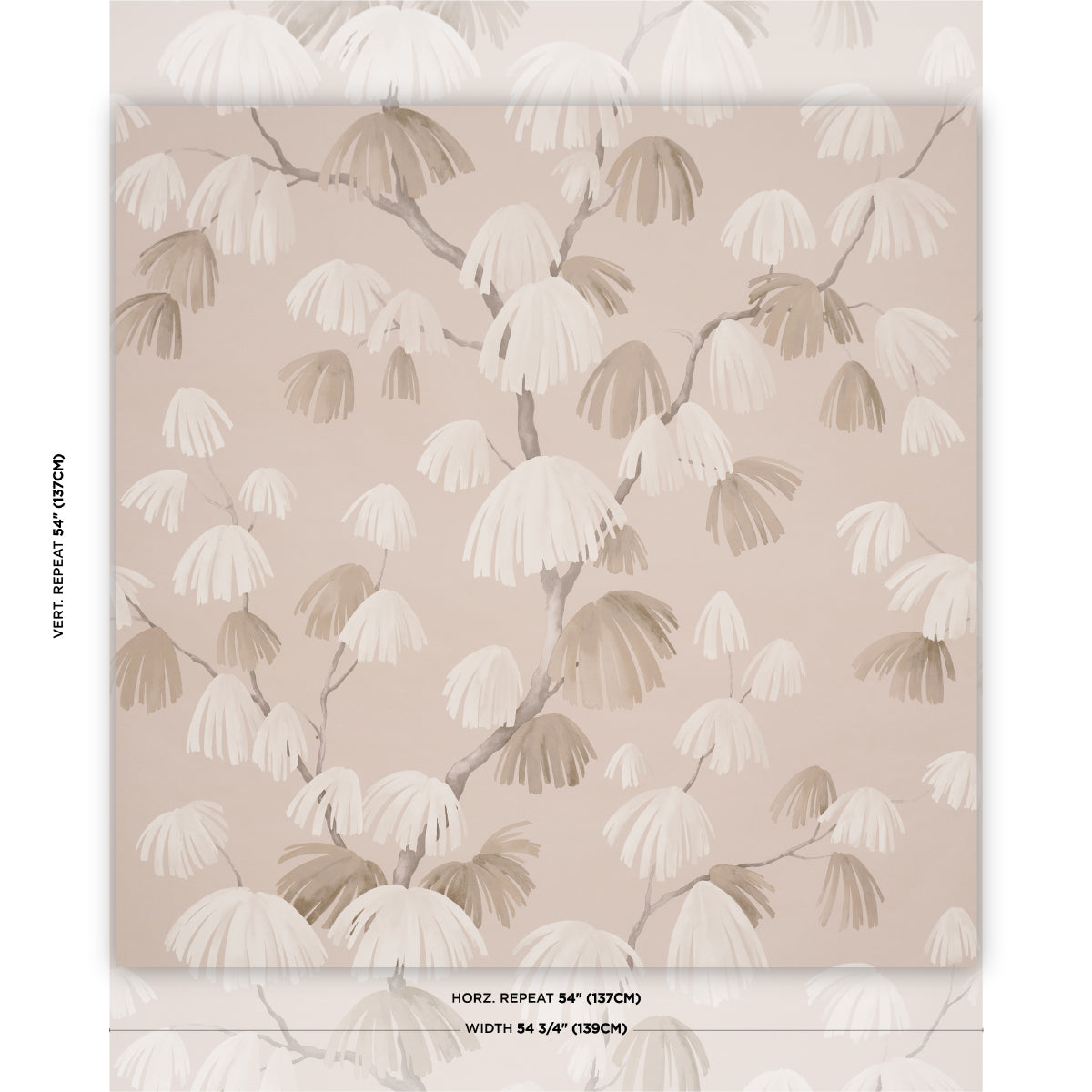 Weeping Pine - Taupe - Schumacher 5008334 Wallpaper - Schumacher Wallpaper