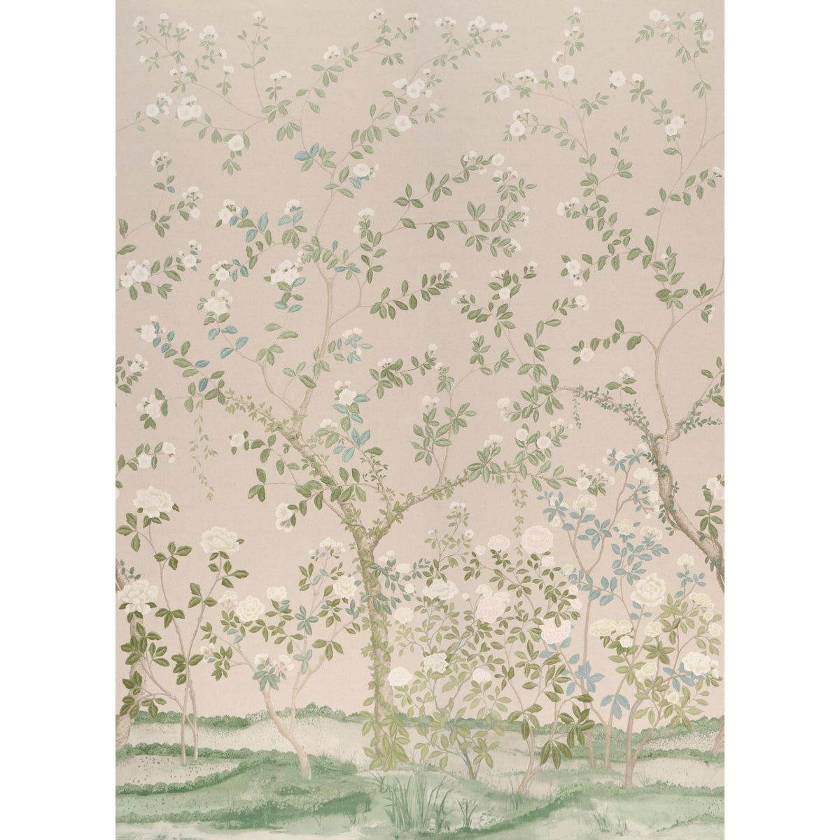 Madame De Pompadour Panel Set - Natural - Schumacher 5008546 Wallpaper - Schumacher Wallpaper