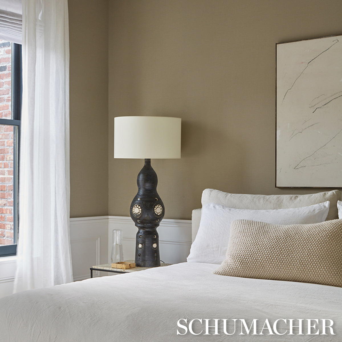 Kiko Paperweave - Limestone - Schumacher 5008842 Wallpaper - Schumacher Wallpaper