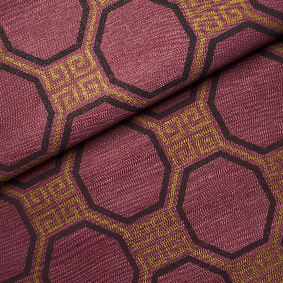 Octavia Sisal - Golden Plum - Schumacher 5008937 Wallpaper - Schumacher Wallpaper
