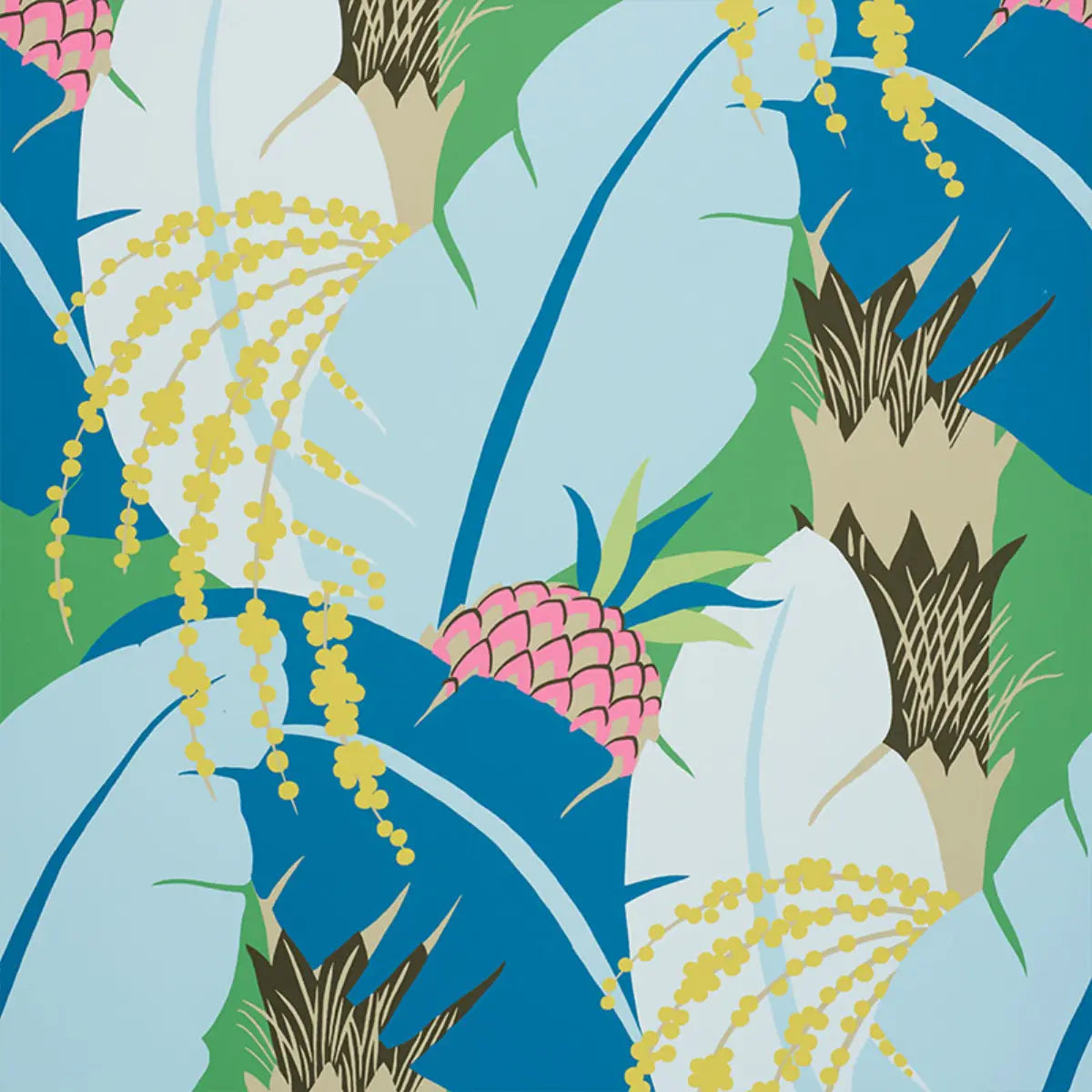 Ananas - Peacock - Schumacher 5009170 Wallcovering - Schumacher Wallpaper