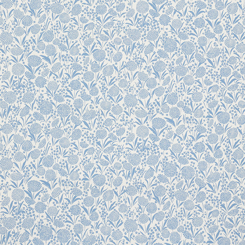 Chrysanthemum Chambray wallpaper by Schumacher, 5009550 — view 2 - Schumacher Papel pintado