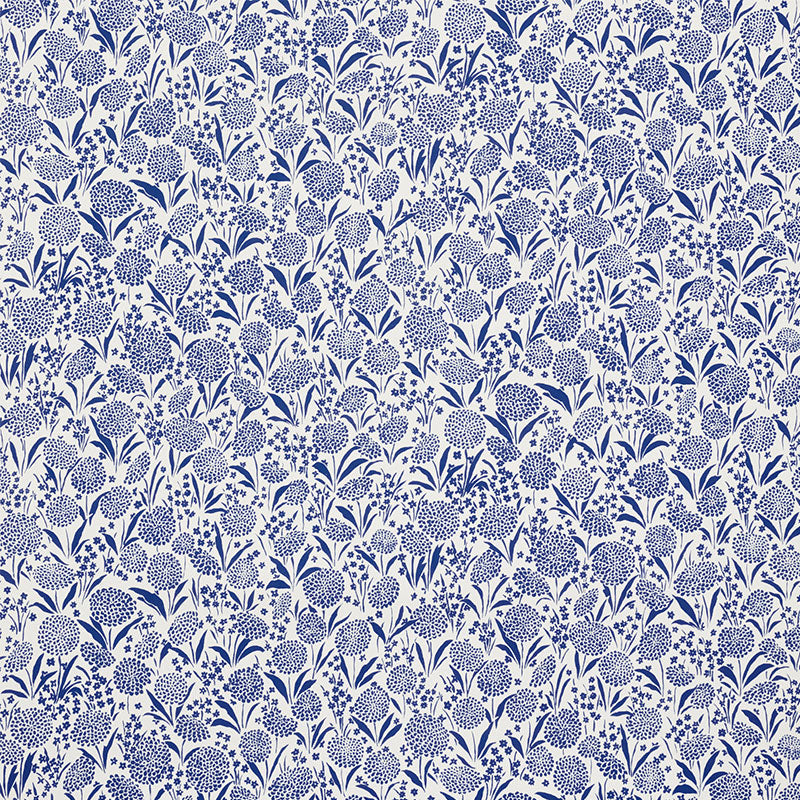 Chrysanthemum Blue wallpaper by Schumacher, 5009552 — view 2 - Schumacher Wallpaper