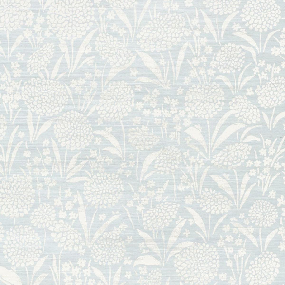 Chrysanthemum Sisal - Sky - Schumacher 5009780 Wallcovering - Schumacher Wallpaper