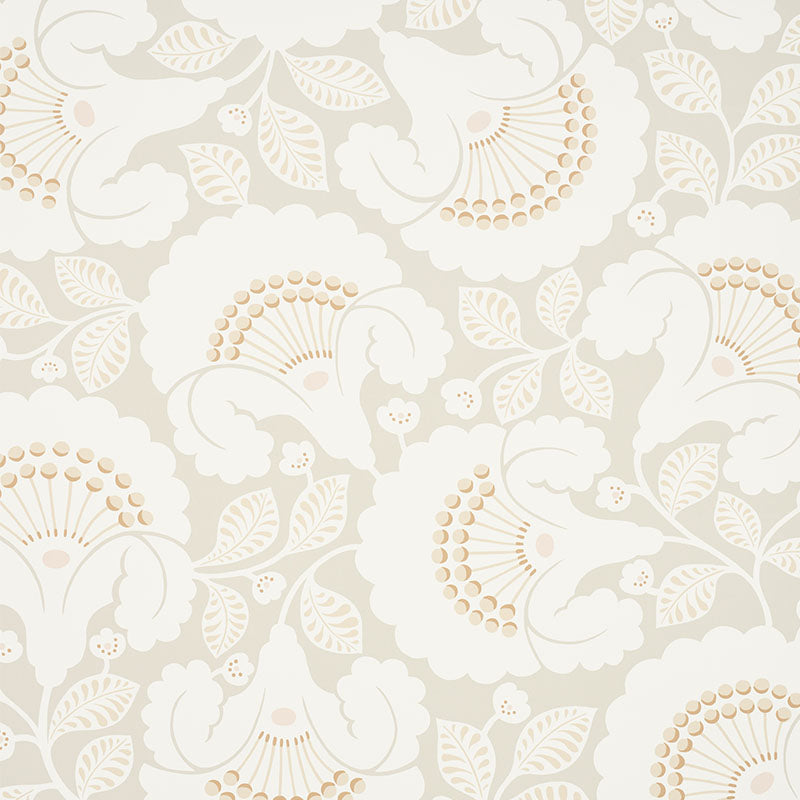 Jackie – Neutral - Schumacher Wallpaper