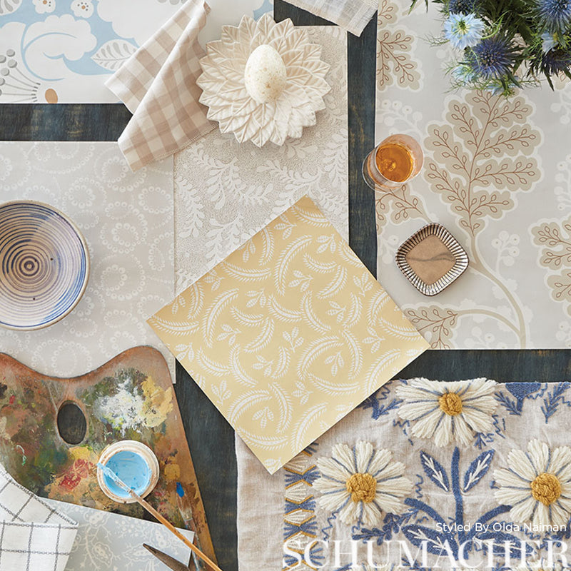 ETCHED-FERN-NATURAL-SCHUMACHER-5010380 - Schumacher Wallpaper