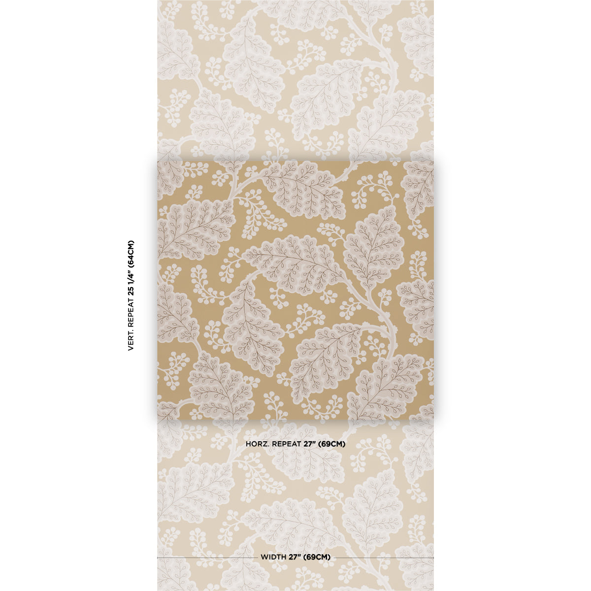 Estelle - Ochre - Schumacher 5010393 Wallpaper - Schumacher Wallpaper