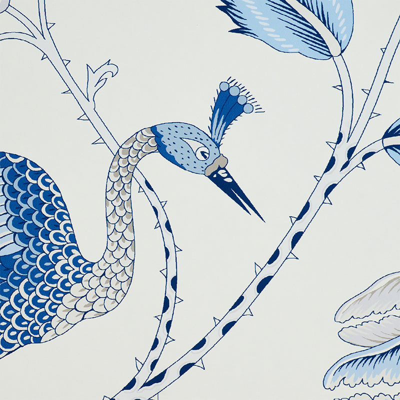 Campagne Bleu & Gris wallpaper by Schumacher, 5010511 — view 3 - Schumacher Wallpaper