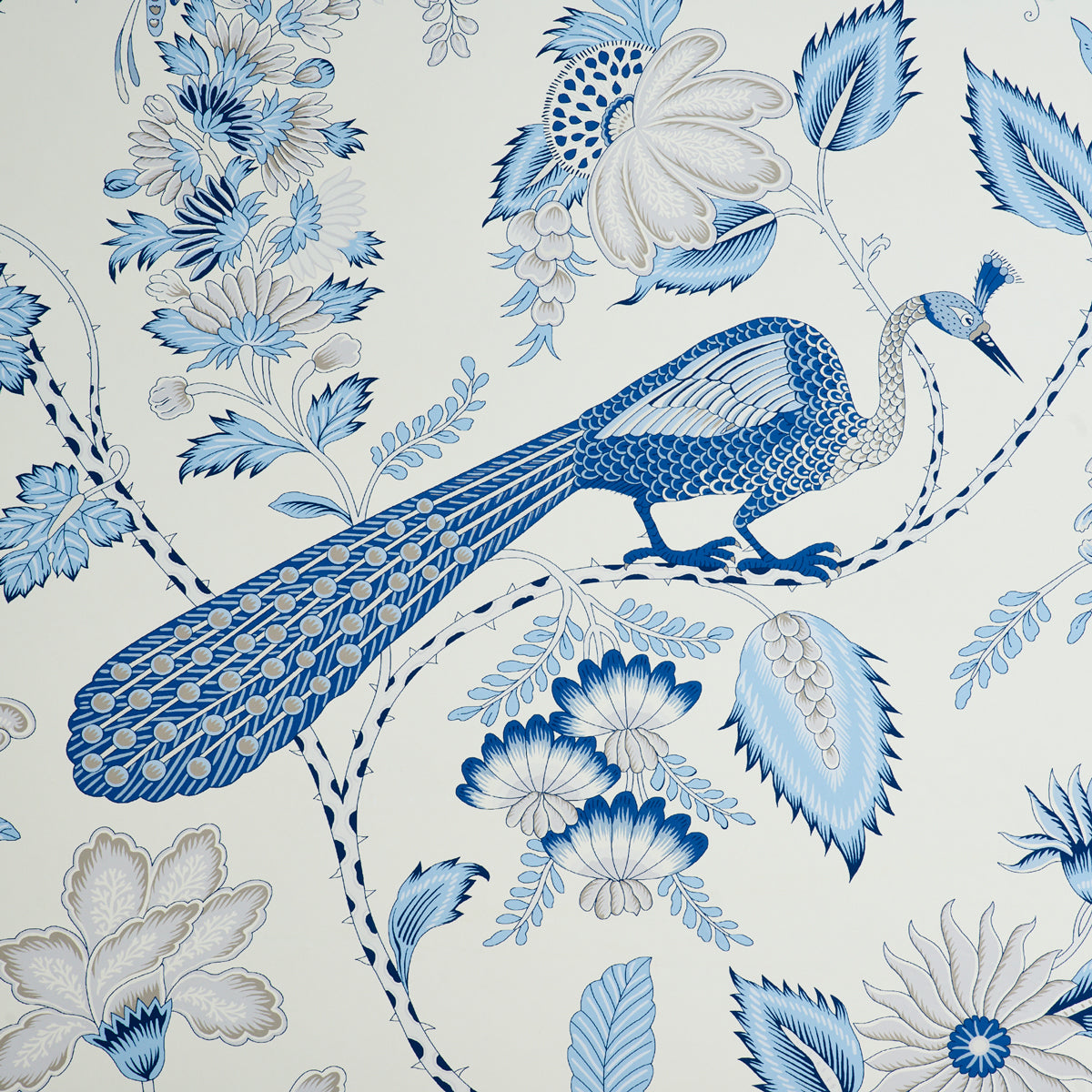 Campagne Bleu & Gris wallpaper by Schumacher, 5010511 - Schumacher Wallpaper