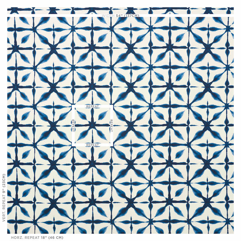 Andromeda Blue wallpaper by Schumacher, 5010570 — view 2 - Schumacher Wallpaper