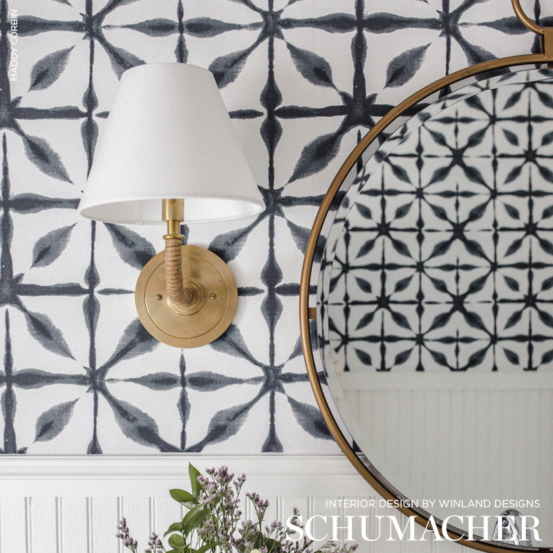 Andromeda Charcoal wallpaper by Schumacher, 5010572 — view 5 - Schumacher Wallpaper