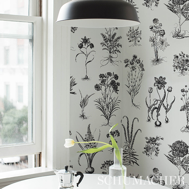 Cabot Botanical Large Ivory wallpaper by Schumacher, 5010640 — view 6 - Schumacher Wallpaper