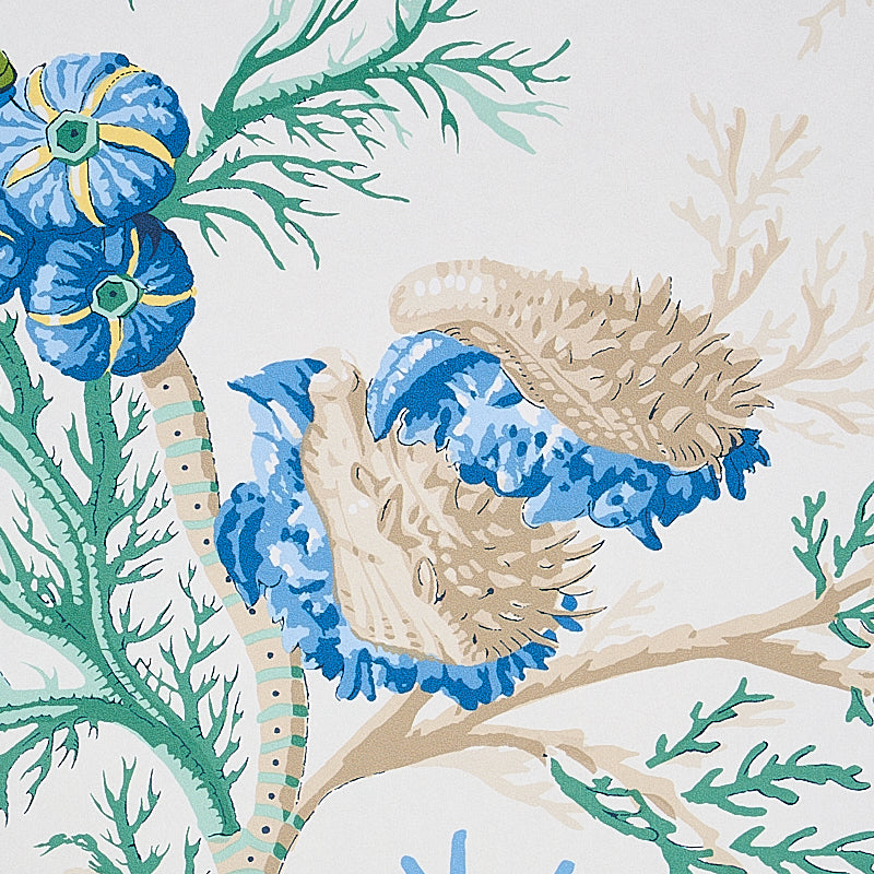 Del Tesoro Blue & Green wallpaper by Schumacher, 5010650 — view 5 - Schumacher Papel pintado