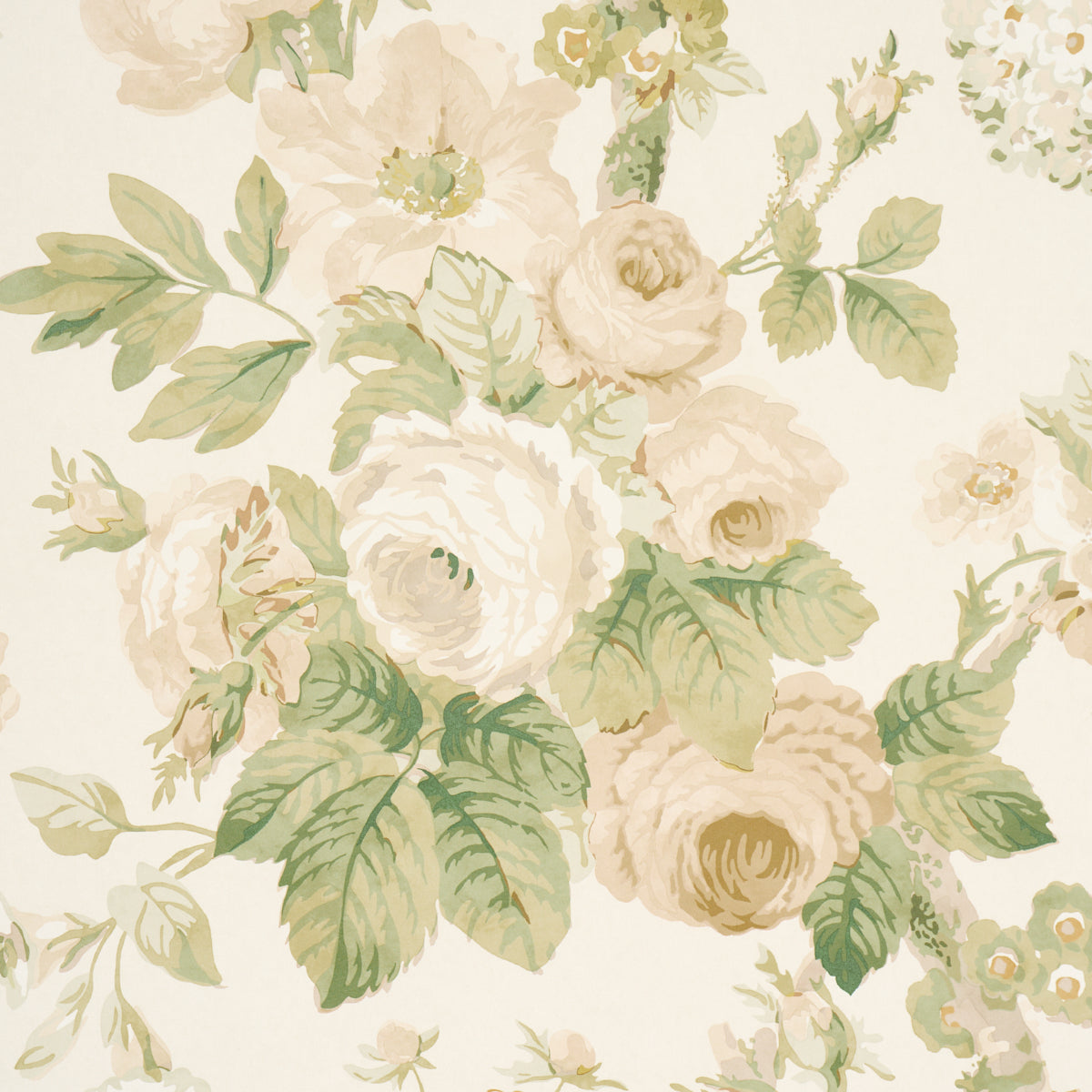 Nancy Floral - Ivory - Schumacher 5010842 Wallpaper - Schumacher Wallpaper