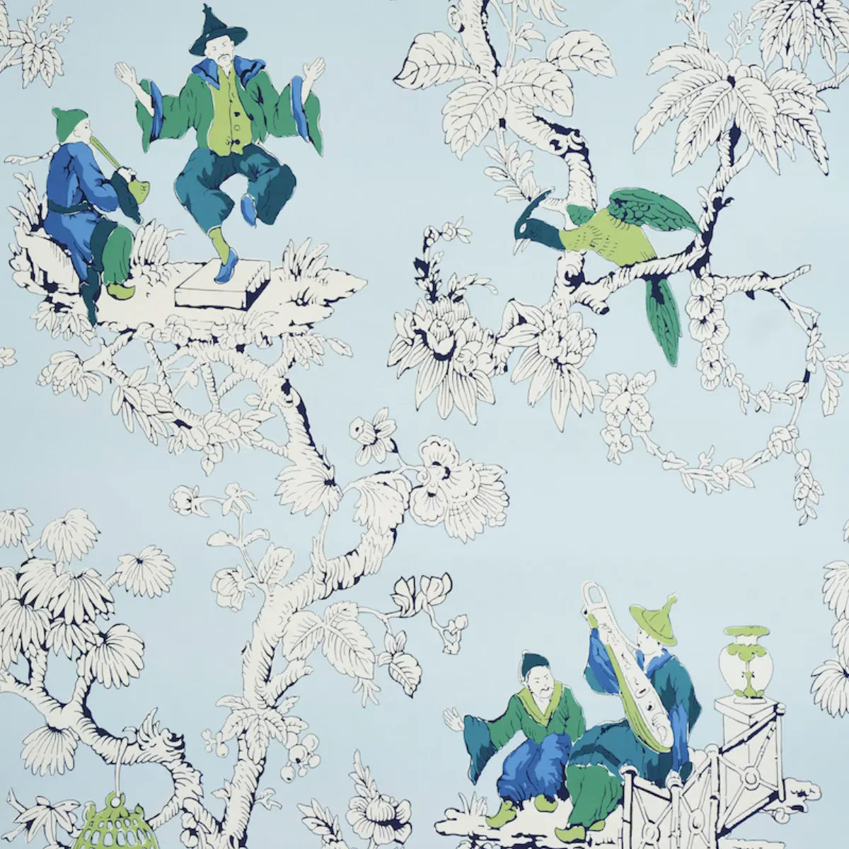 Chinoiserie Moderne - Blue - Schumacher 5011650 Wallcovering - Schumacher Wallpaper