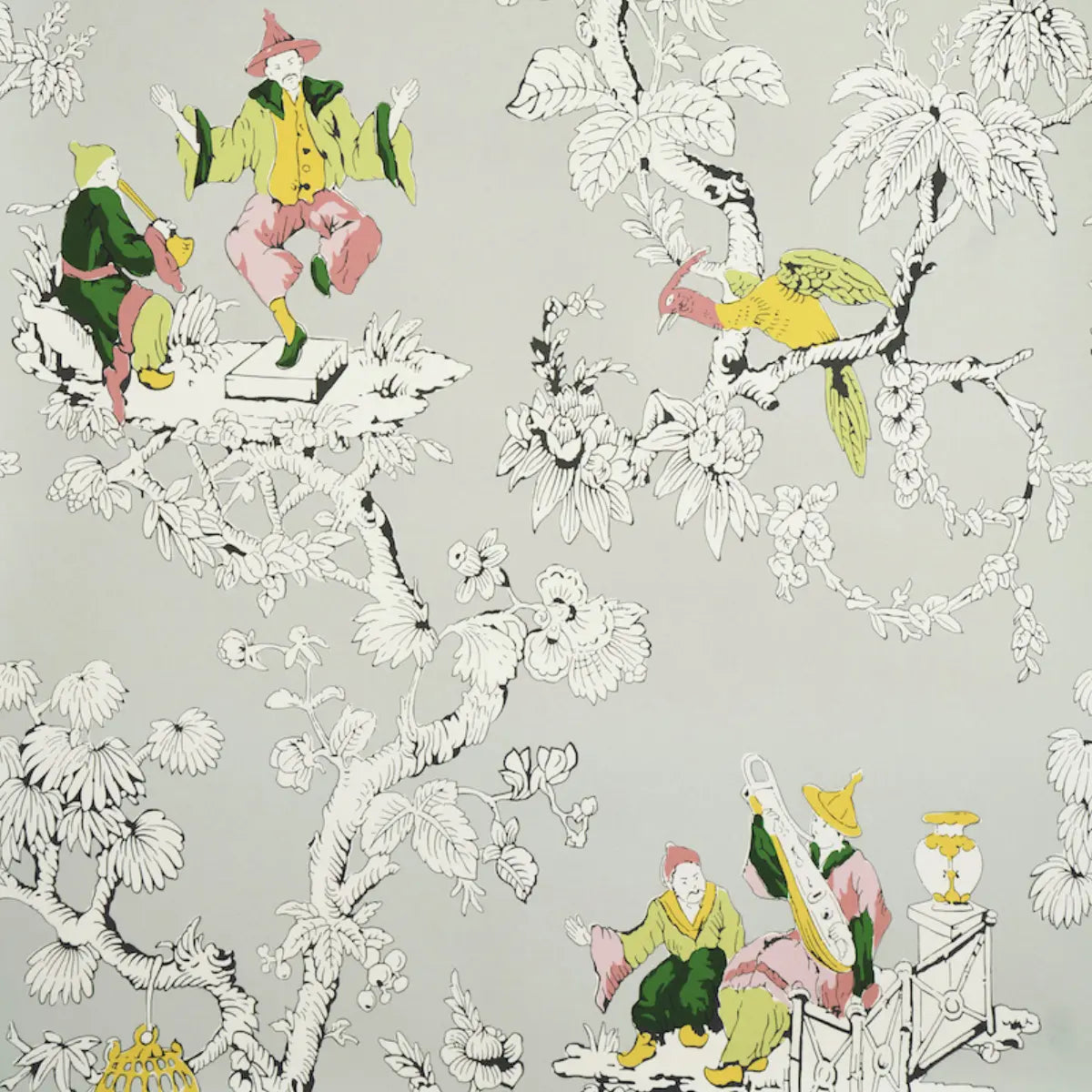 Chinoiserie Moderne - Soft Grey - Schumacher 5011652 Wallcovering - Schumacher Wallpaper
