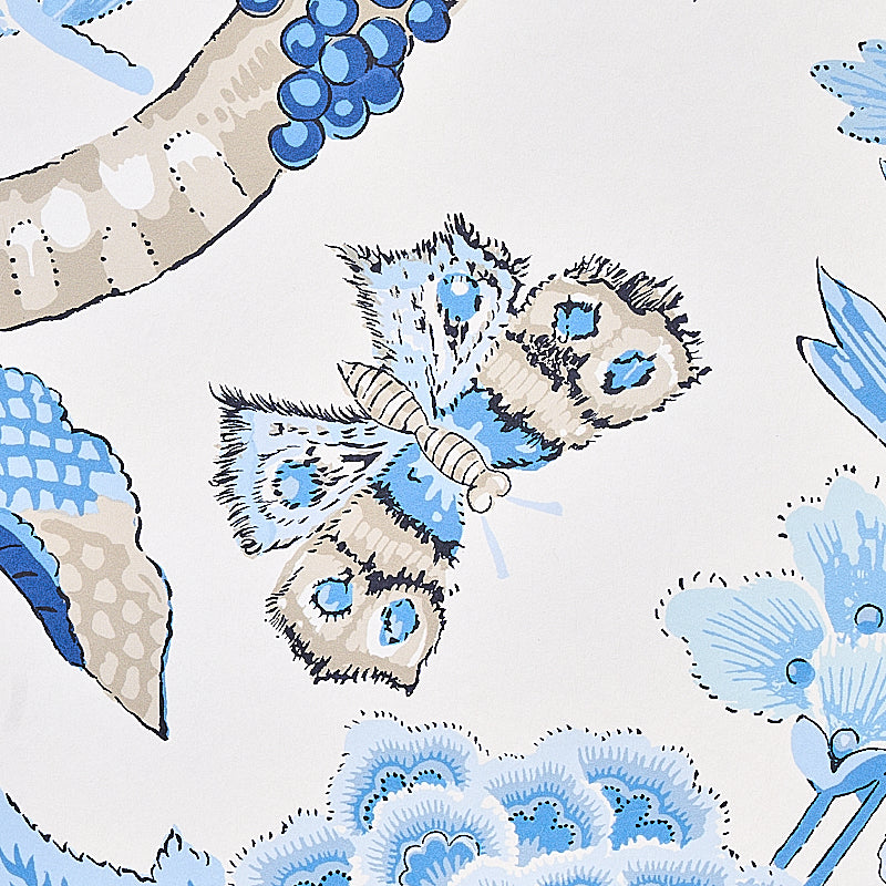 Cranley Garden Blue wallpaper by Schumacher, 5011720 — view 3 - Schumacher Wallpaper