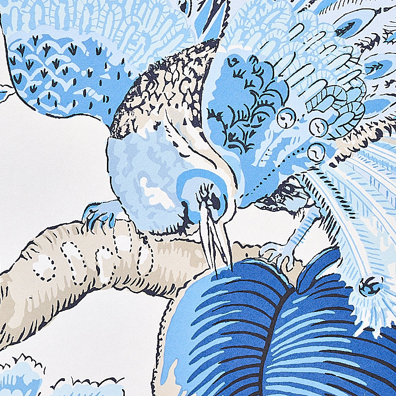 Cranley Garden Blue wallpaper by Schumacher, 5011720 — view 4 - Schumacher Wallpaper