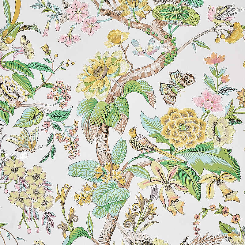 Cranley Garden Pink wallpaper by Schumacher, 5011721 - Schumacher Wallpaper