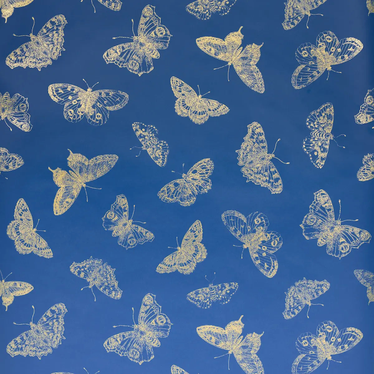Burnell Butterfly - Blue - Schumacher 5011741 Wallcovering - Schumacher Wallpaper