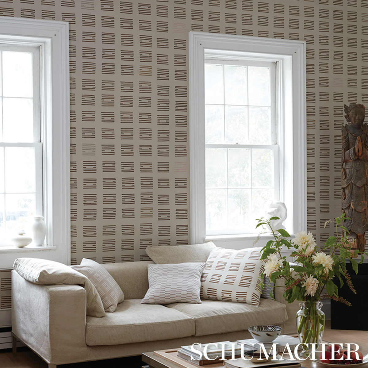Tiasquam - Neutral - Schumacher 5011823 Wallpaper - Schumacher Wallpaper