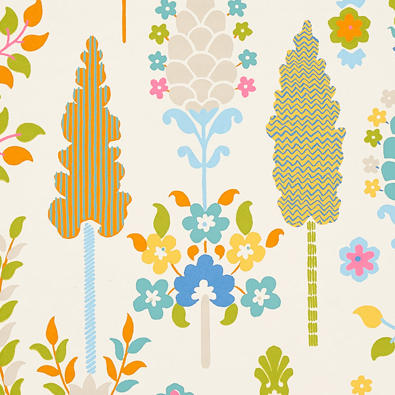 Desna Multi wallpaper by Schumacher, 5011851 — view 3 - Schumacher Wallpaper