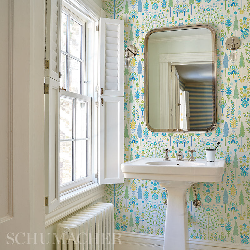 Desna Multi wallpaper by Schumacher, 5011851 — view 5 - Schumacher Wallpaper