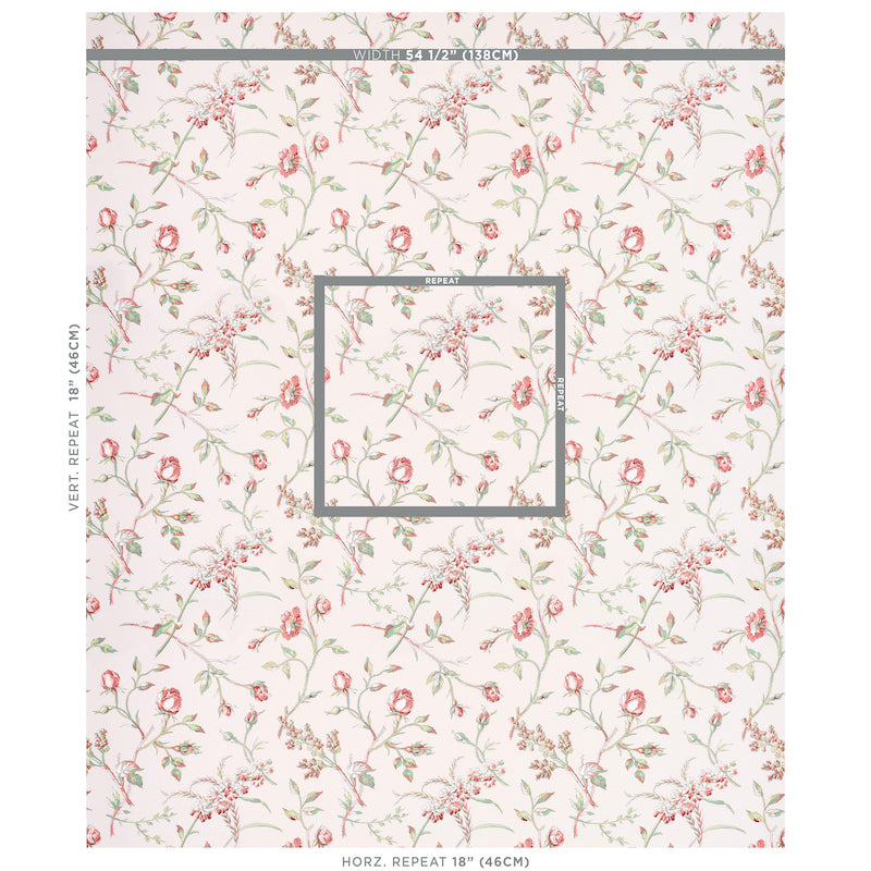 Beluze Blush wallpaper by Schumacher, 5011981 — view 2 - Schumacher Wallpaper