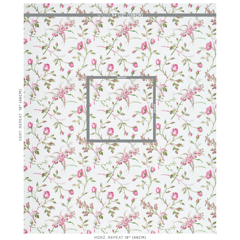 Beluze Magenta wallpaper by Schumacher, 5011982 — view 2 - Schumacher Wallpaper